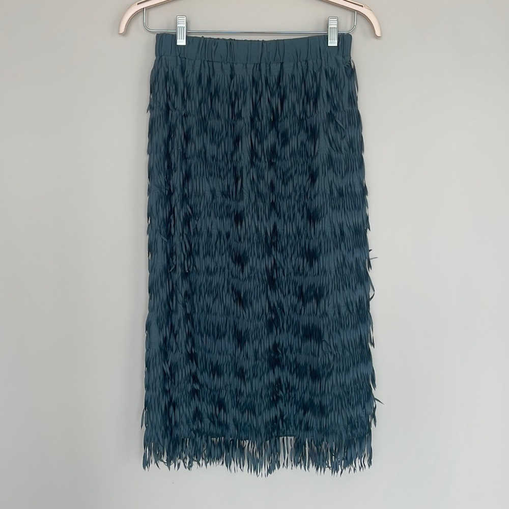 ZARA blue fringe skirt size medium never worn